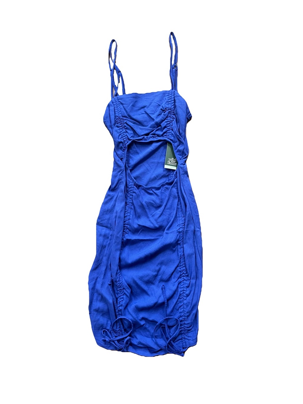 wild fable Cobalt Blue Ruched Spaghetti Strap Mini Dress